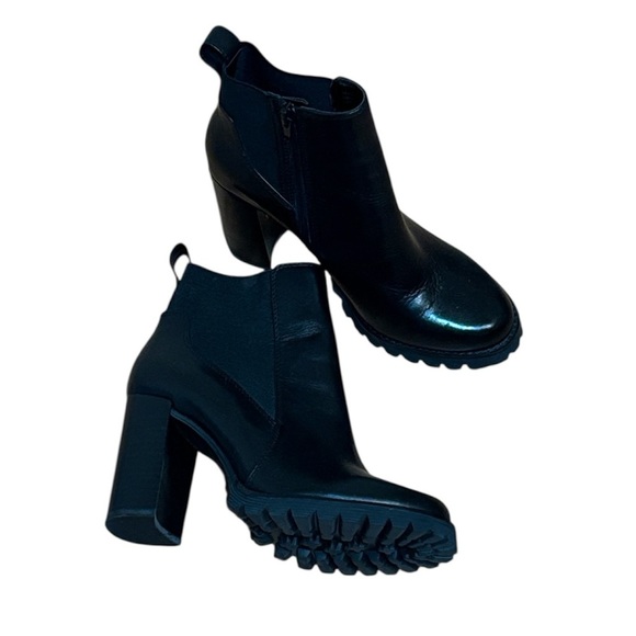 Gibson Latimer Falla  Black Chunky Heel Boots, 6.5 - Picture 1 of 6